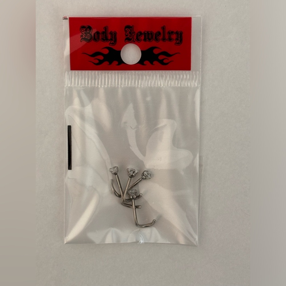 4 Piece Crystal Gem Nose Ring Set